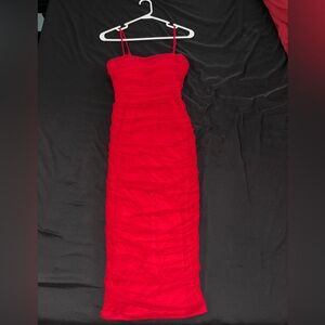 Red Midi Ruched Windsor Dress❤️